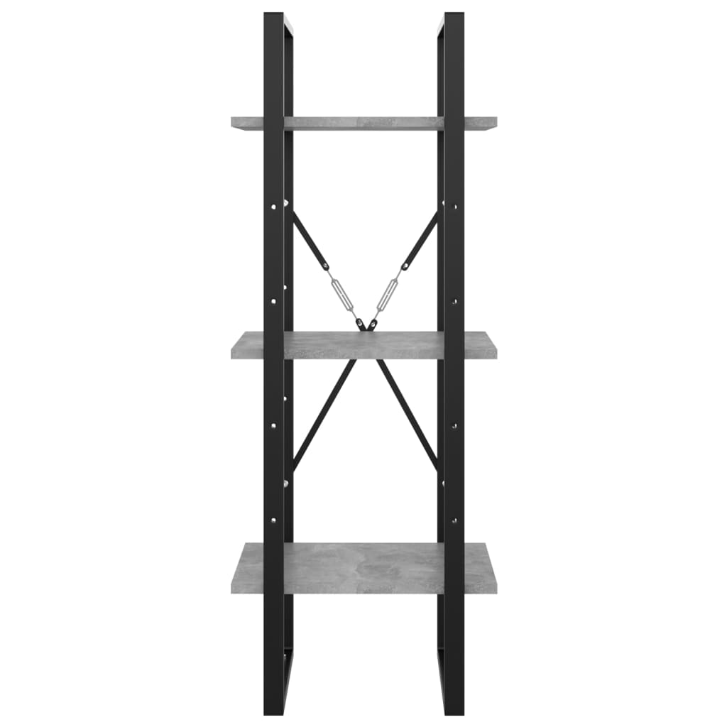 Bibliothèque à 3 niveaux gris béton 40x30x105cm bois ingénierie - XIOS