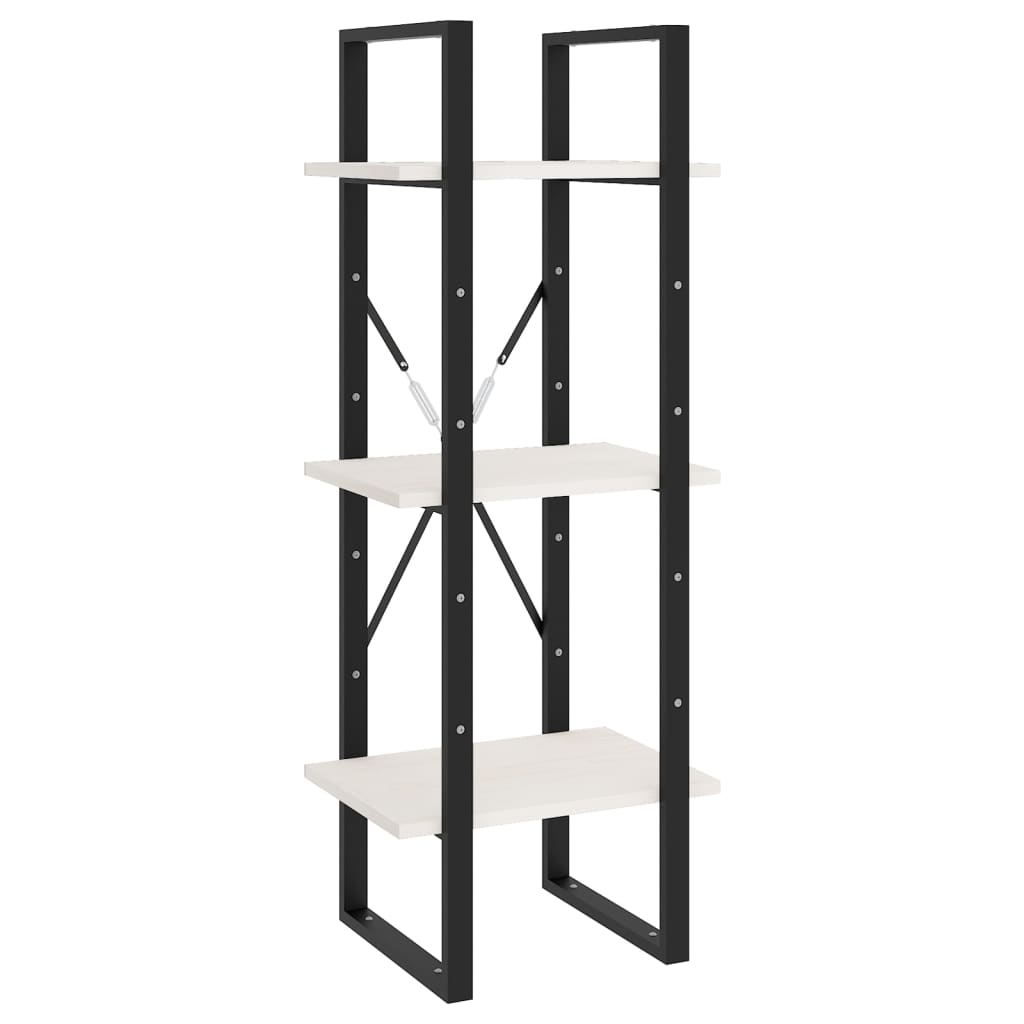 Bibliothèque à 3 niveaux Blanc 40x30x105 cm Bois de pin massif - XIOS