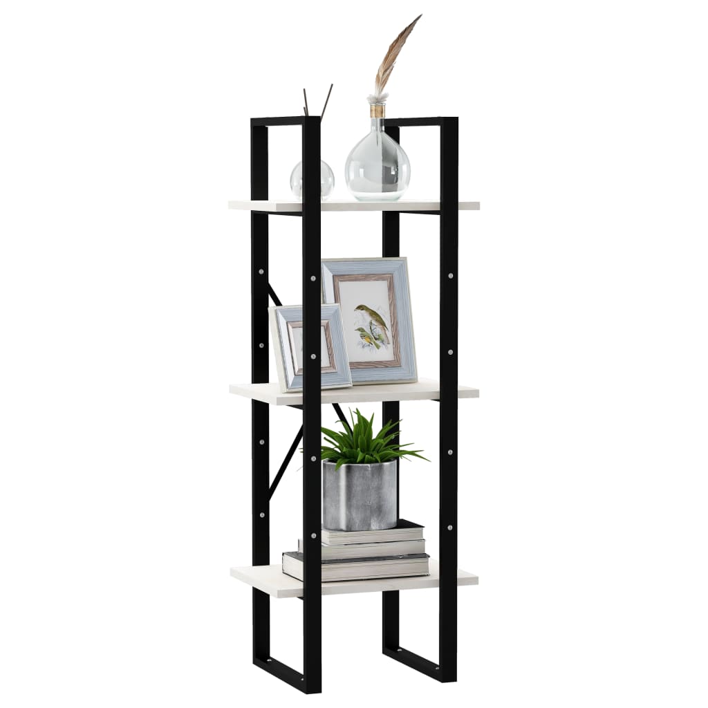 Bibliothèque à 3 niveaux Blanc 40x30x105 cm Bois de pin massif - XIOS