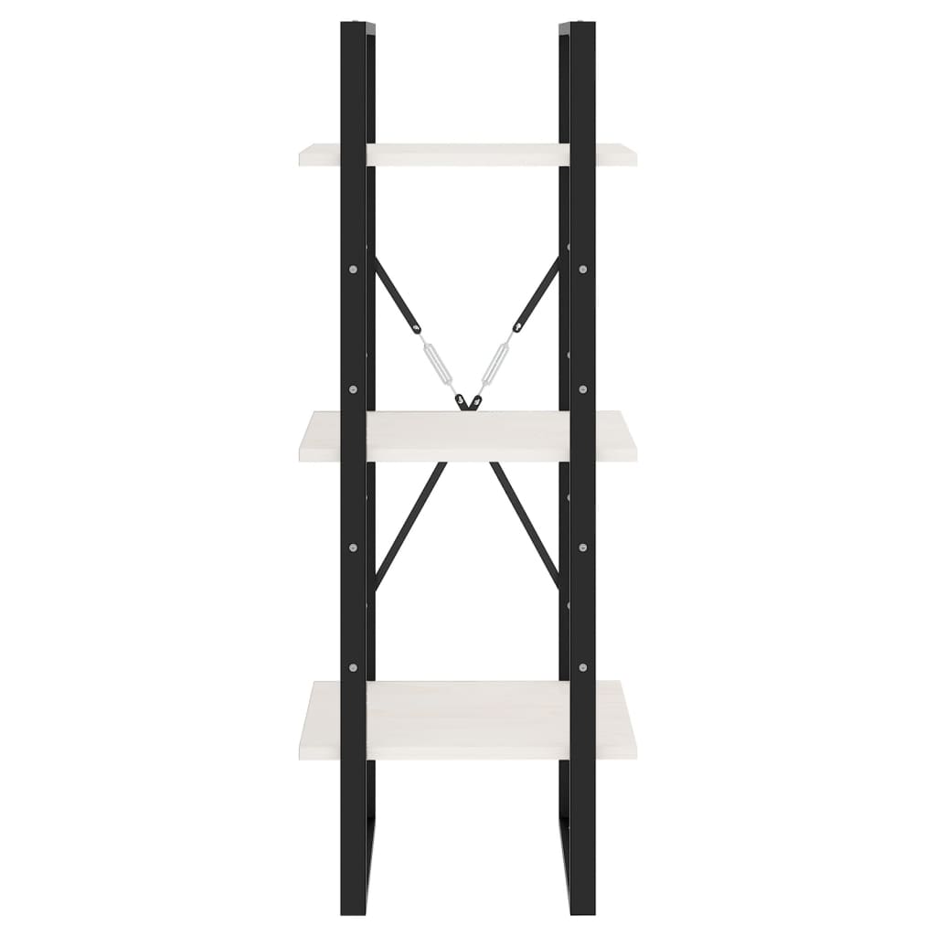 Bibliothèque à 3 niveaux Blanc 40x30x105 cm Bois de pin massif - XIOS