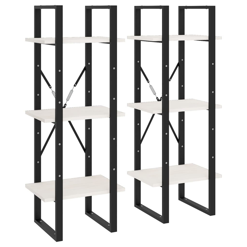 Armoire haute Blanc 40x30x210 cm Bois de pin solide - XIOS