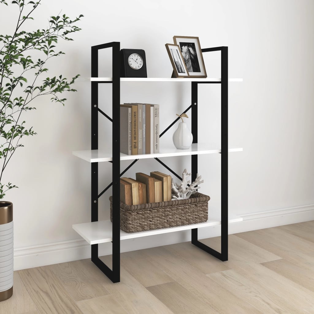 Bibliothèque blanc 80x30x105 cm bois d'ingénierie - XIOS