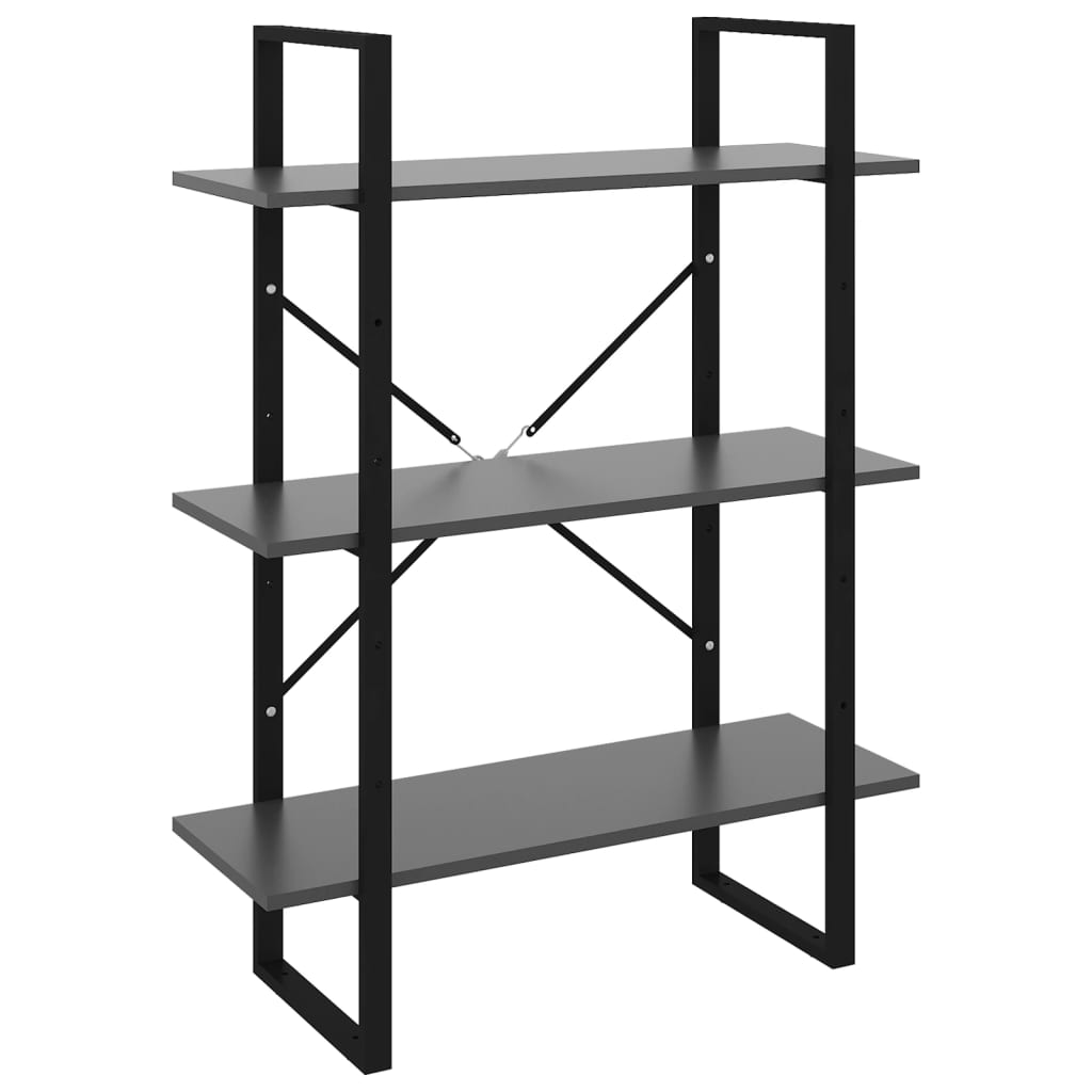 Bibliothèque gris 80x30x105 cm bois d'ingénierie - XIOS