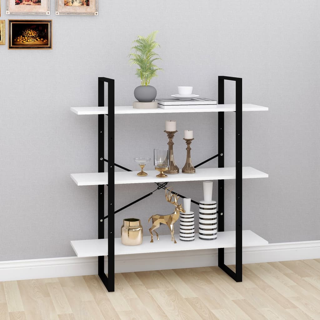 Bibliothèque blanc 100x30x105 cm bois d’ingénierie - XIOS