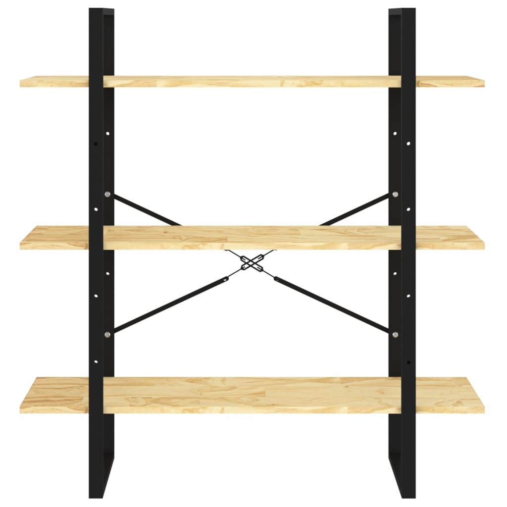 Bibliothèque à 3 niveaux 100x30x105 cm Bois de pin massif - XIOS