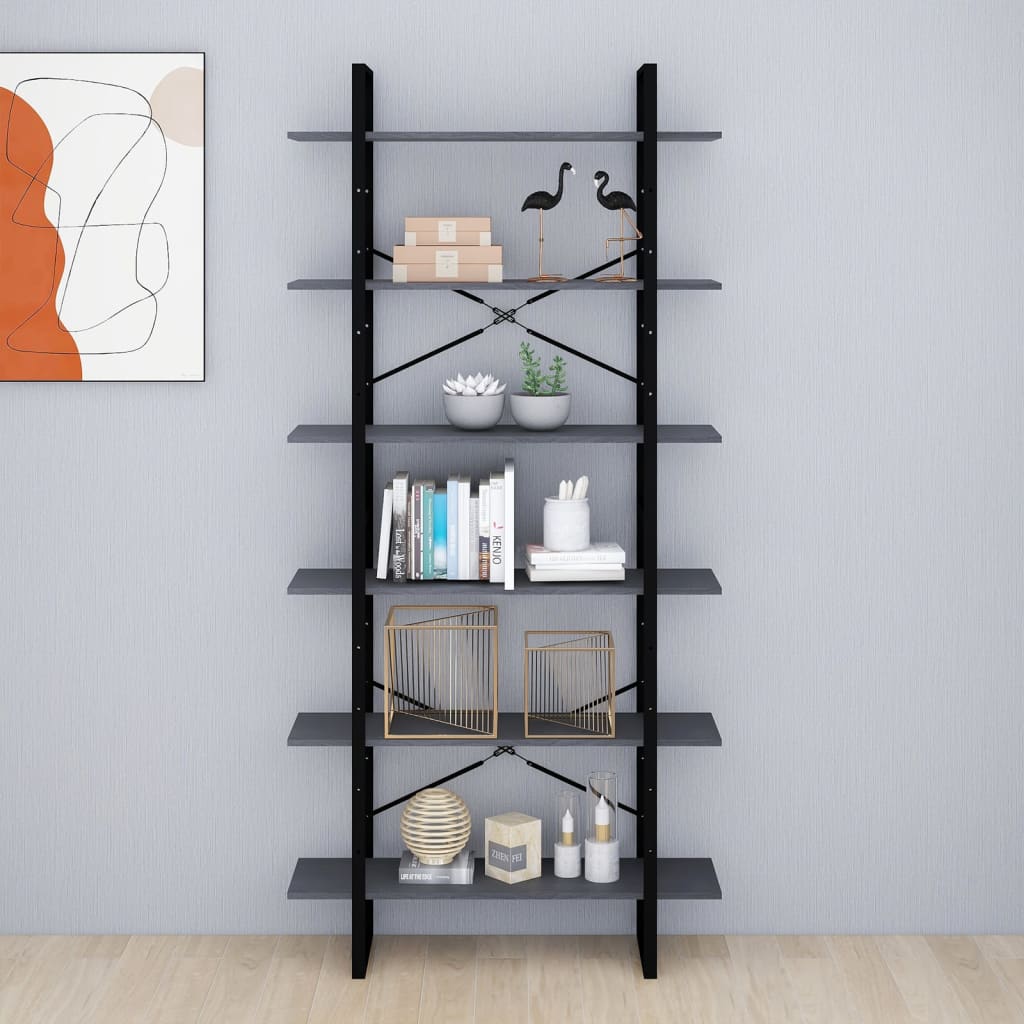 Armoire haute Gris 100x30x210 cm Bois de pin solide - XIOS