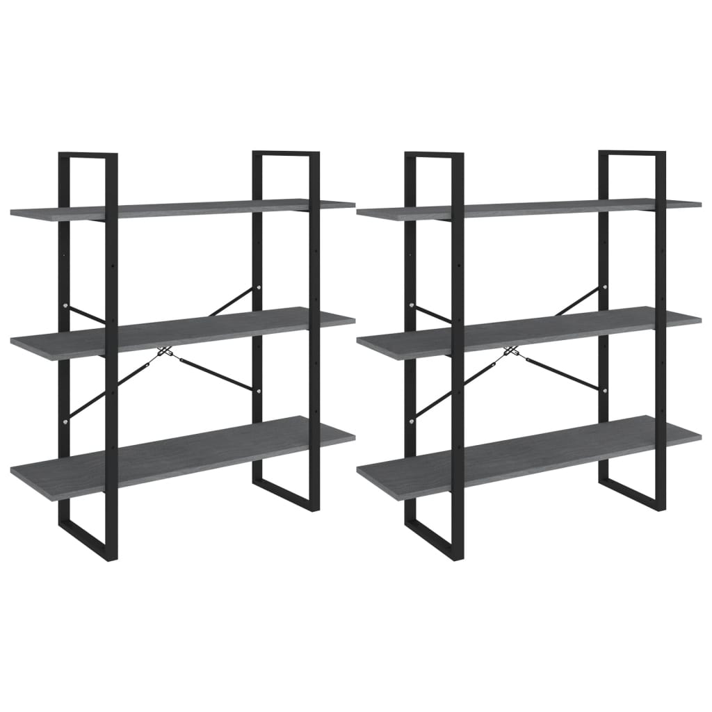 Armoire haute Gris 100x30x210 cm Bois de pin solide - XIOS