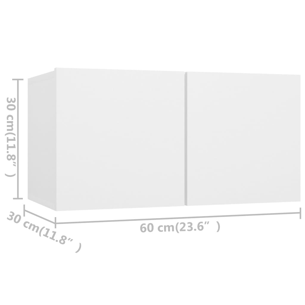Meubles TV 4 pcs Blanc 60x30x30 cm Bois d'ingénierie - XIOS