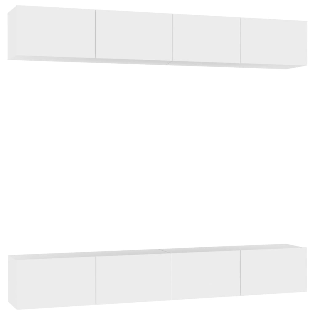 Meubles TV 4 pcs Blanc 100x30x30 cm Bois d'ingénierie - XIOS