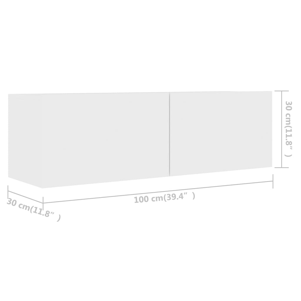 Meubles TV 4 pcs Blanc 100x30x30 cm Bois d'ingénierie - XIOS