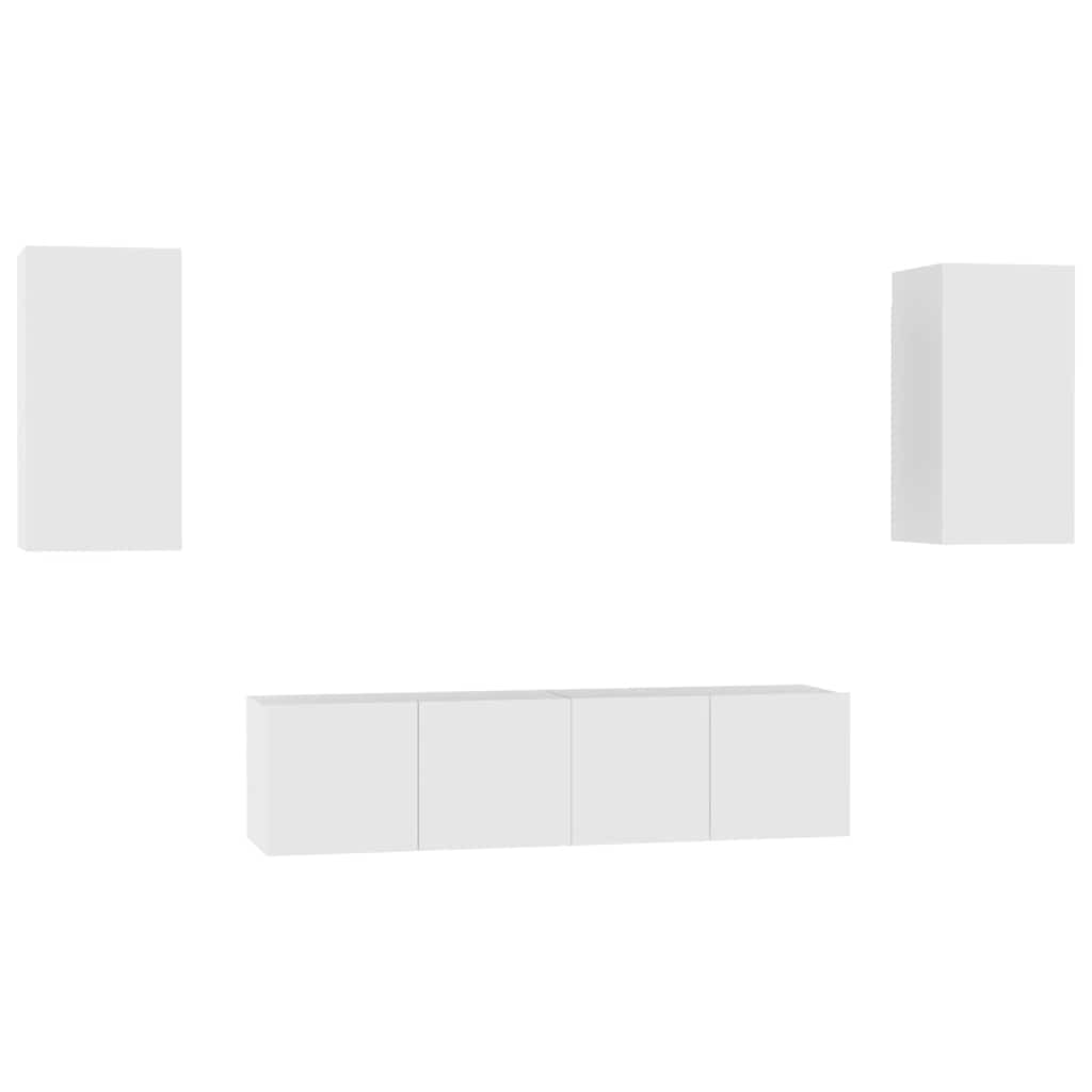 Ensemble de meubles TV 4 pcs Blanc Bois d'ingénierie - XIOS