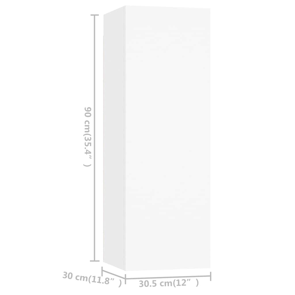Ensemble de meubles TV 5 pcs Blanc Bois d'ingénierie