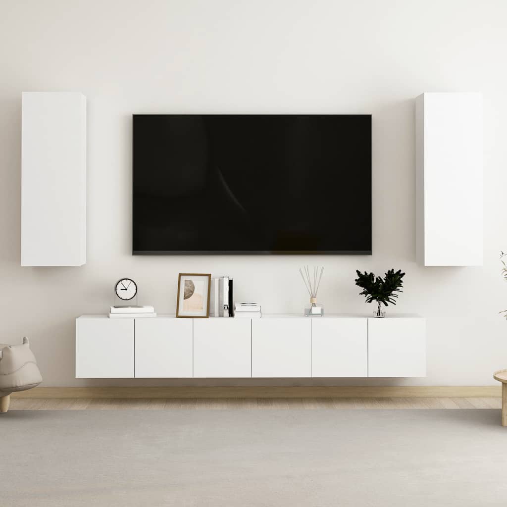 Ensemble de meubles TV 5 pcs Blanc Bois d'ingénierie - XIOS