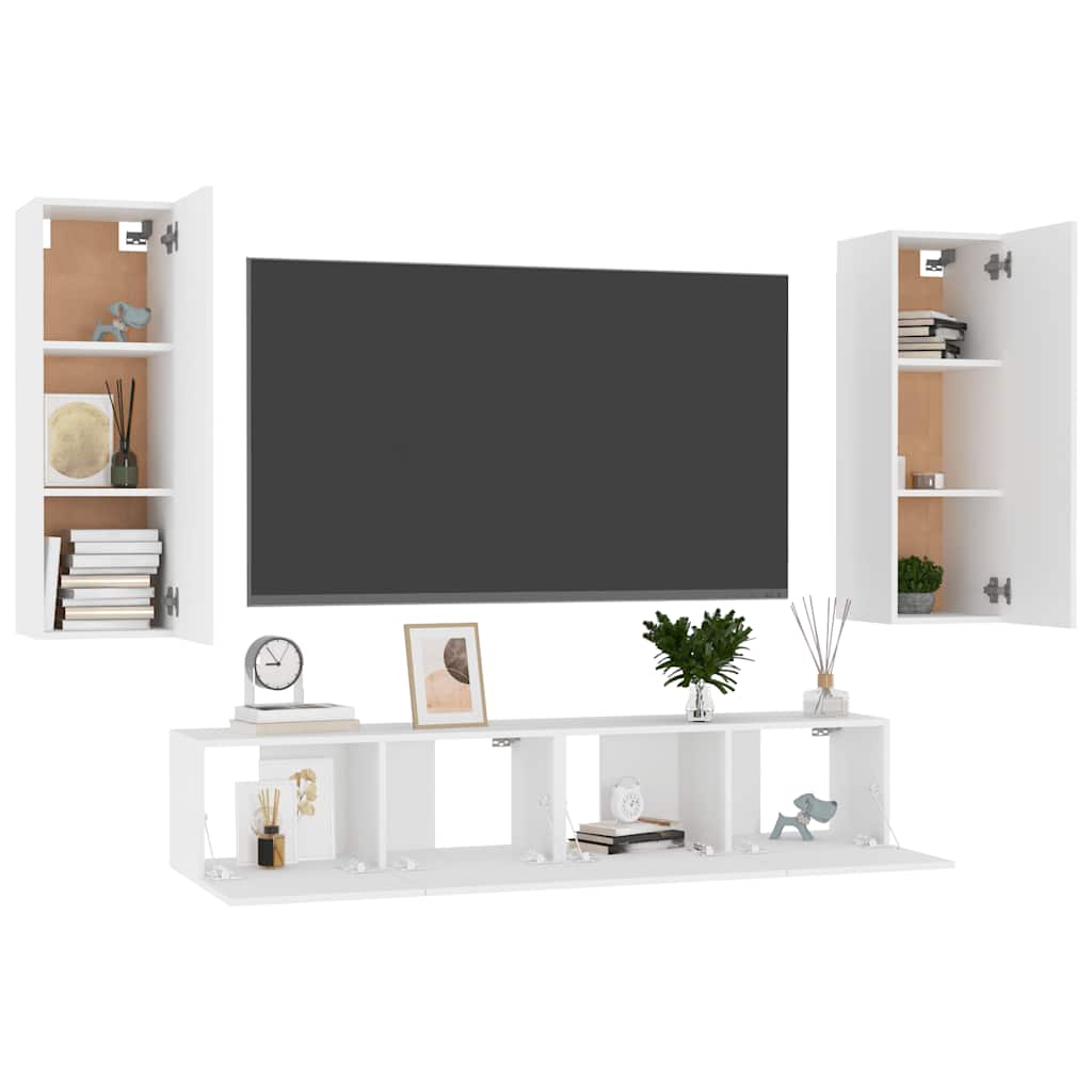 Ensemble de meubles TV 4 pcs Blanc Bois d'ingénierie - XIOS