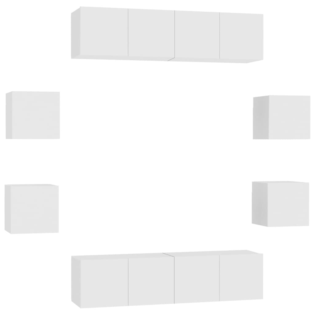Ensemble de meubles TV 8 pcs Blanc Bois d'ingénierie - XIOS