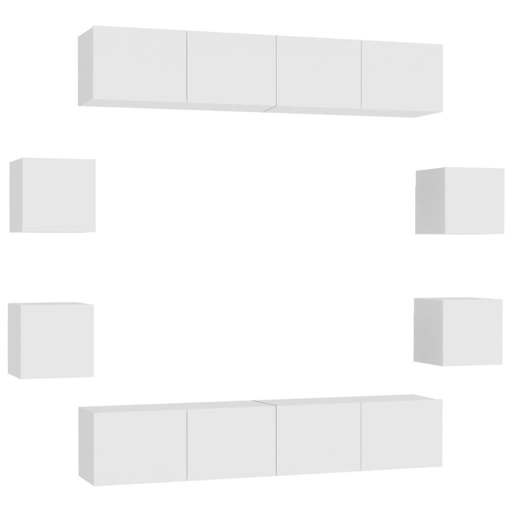 Ensemble de meubles TV 8 pcs Blanc Bois d'ingénierie - XIOS