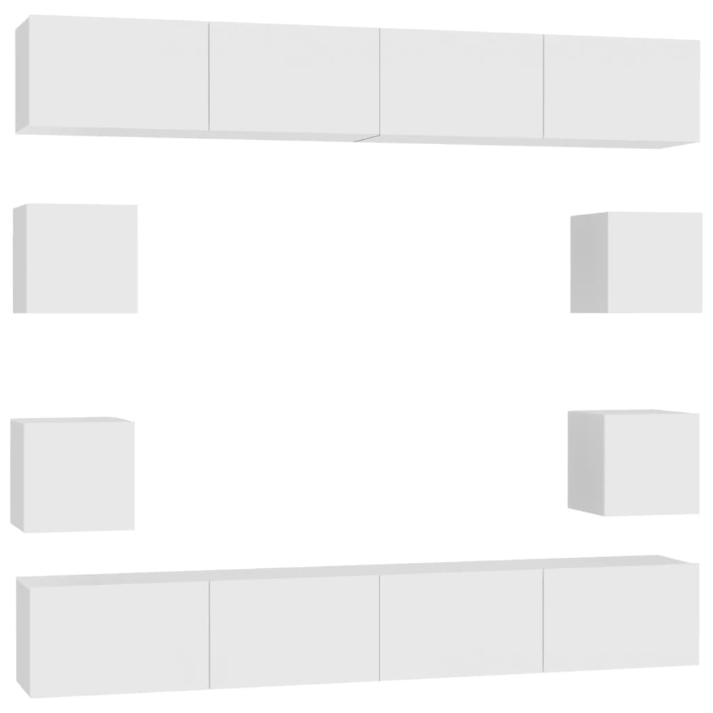 Ensemble de meubles TV 8 pcs Blanc Bois d'ingénierie - XIOS