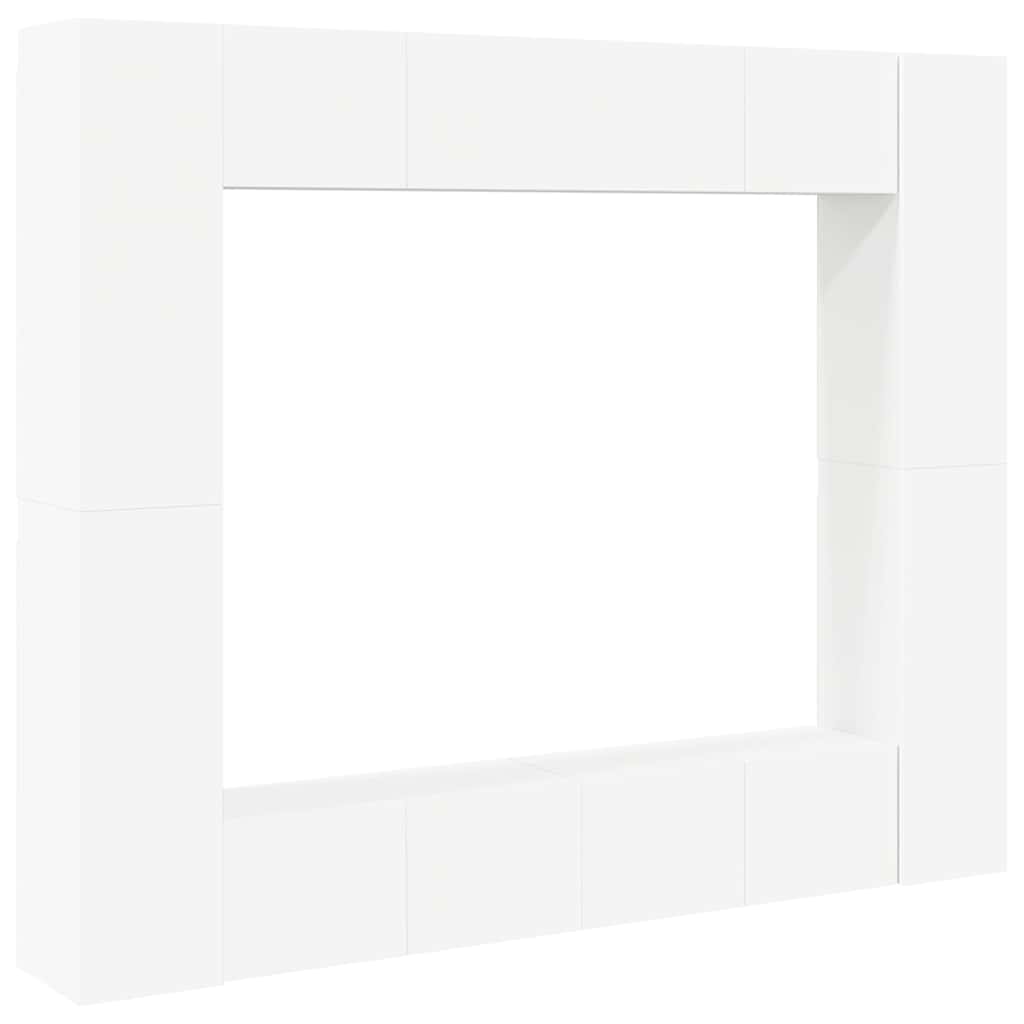 Ensemble de meubles TV 8 pcs Blanc Bois d'ingénierie