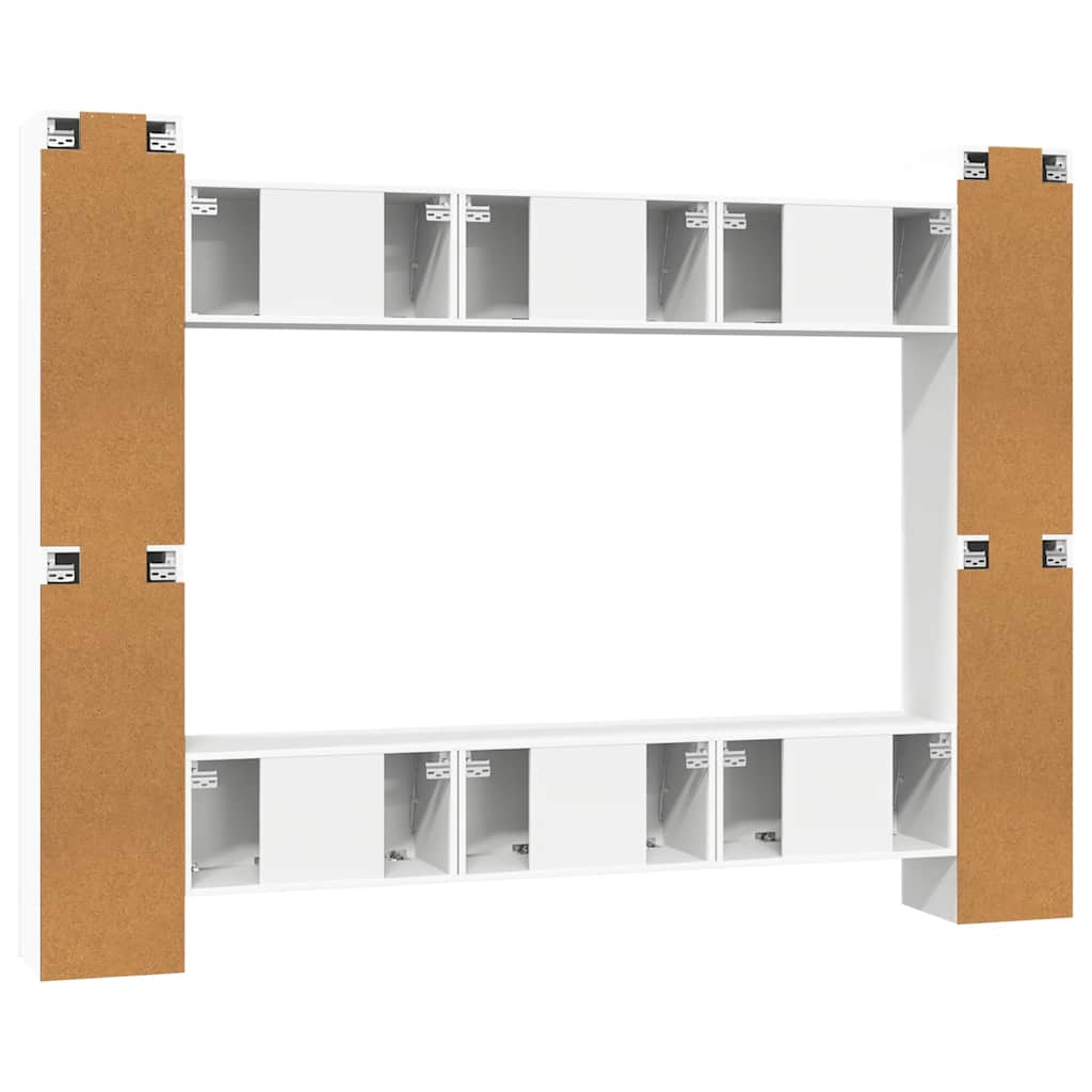 Ensemble de meubles TV 10 pcs Blanc Bois d'ingénierie