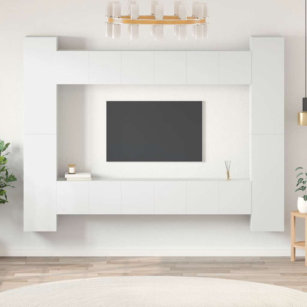 Ensemble de meubles TV 10 pcs Blanc Bois d'ingénierie - XIOS