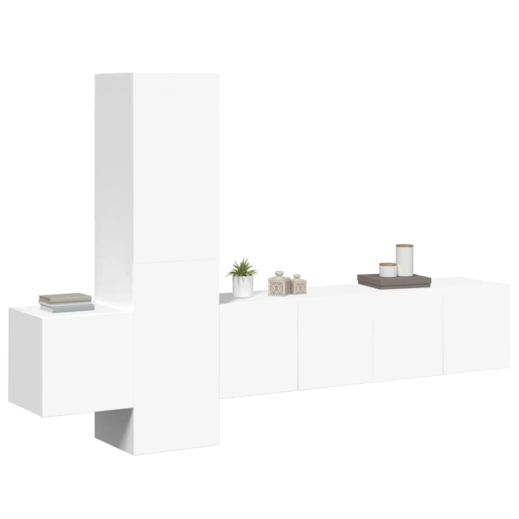 Ensemble de meubles TV 5 pcs Blanc Bois d'ingénierie - XIOS