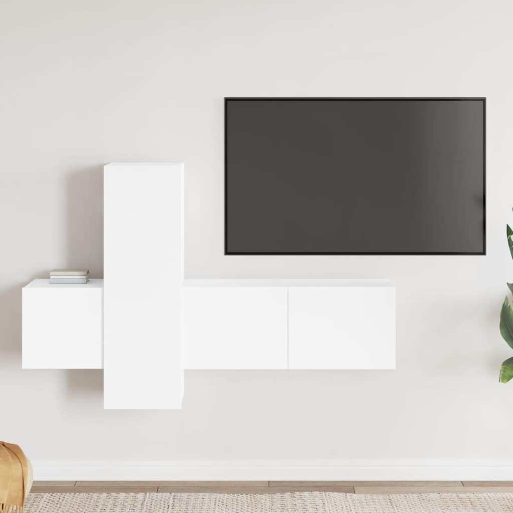 Ensemble de meubles TV 3 pcs Blanc Bois d'ingénierie - XIOS