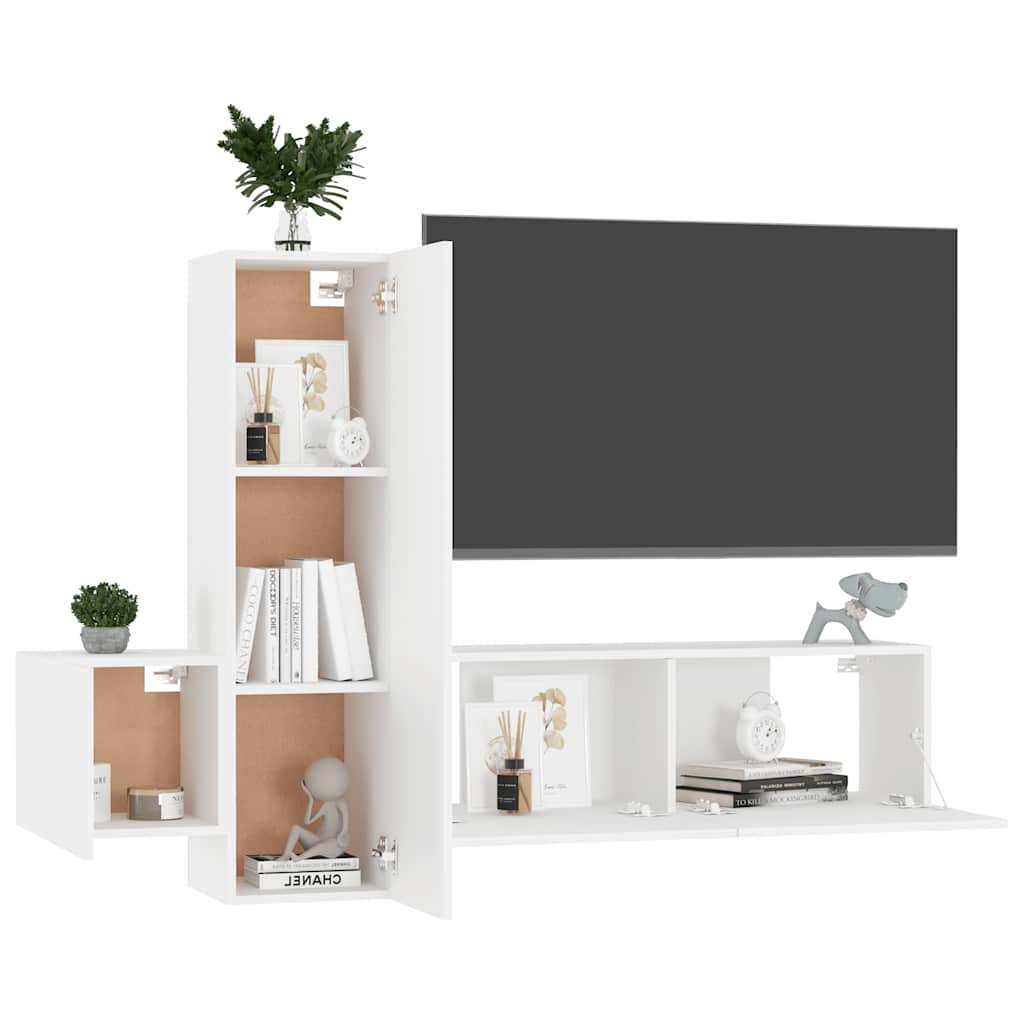 Ensemble de meubles TV 3 pcs Blanc Bois d'ingénierie - XIOS