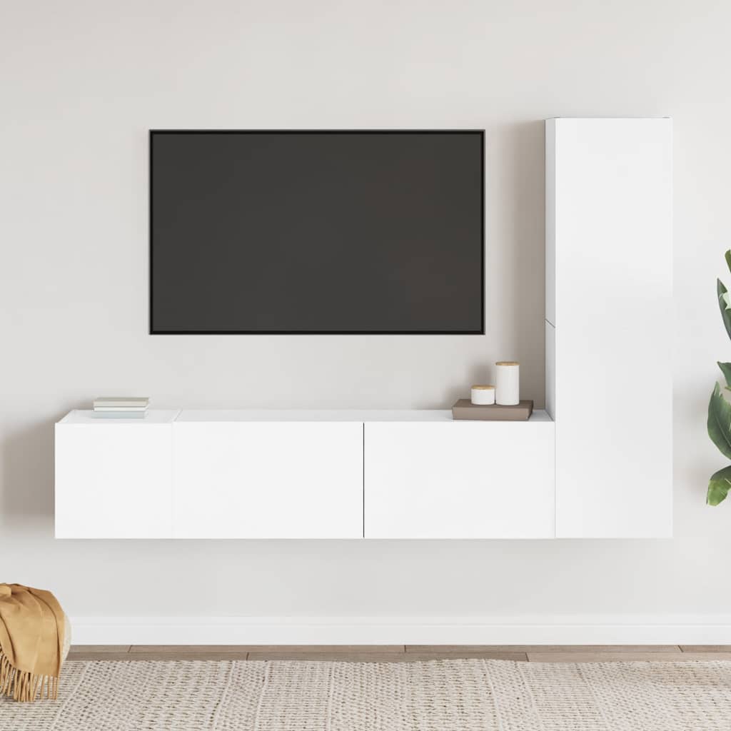 Ensemble de meubles TV 3 pcs Blanc Bois d'ingénierie - XIOS
