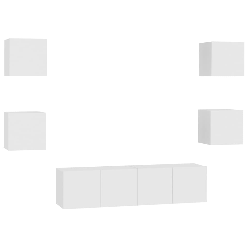 Ensemble de meubles TV 6 pcs Blanc Bois d'ingénierie - XIOS