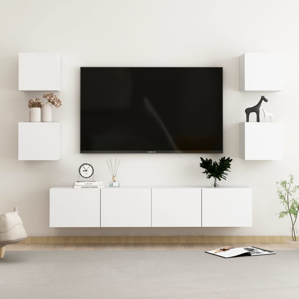 Ensemble de meubles TV 6 pcs Blanc Bois d'ingénierie - XIOS