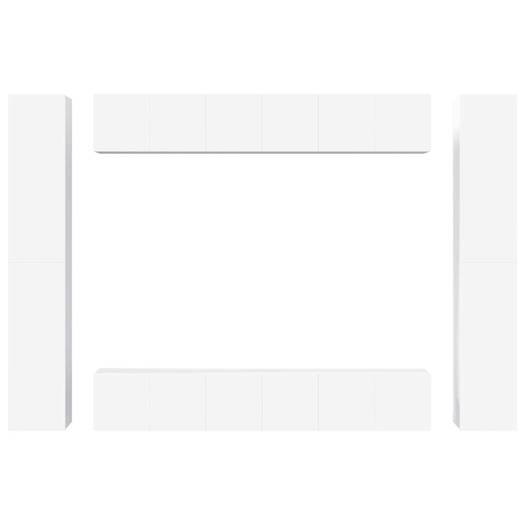 Ensemble de meubles TV 10 pcs Blanc Bois d'ingénierie