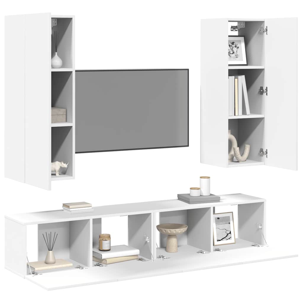 Ensemble de meubles TV 4 pcs Blanc Bois d'ingénierie - XIOS