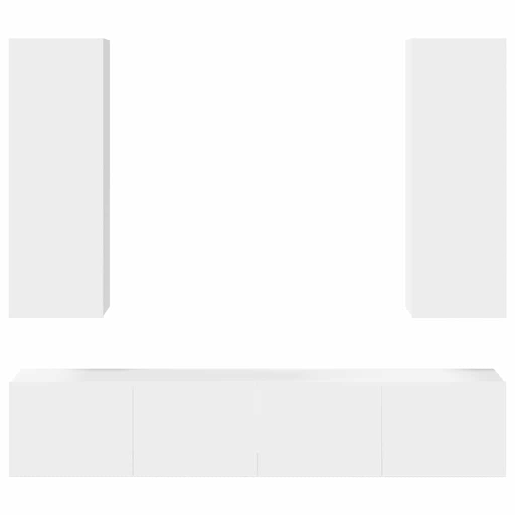 Ensemble de meubles TV 4 pcs Blanc Bois d'ingénierie