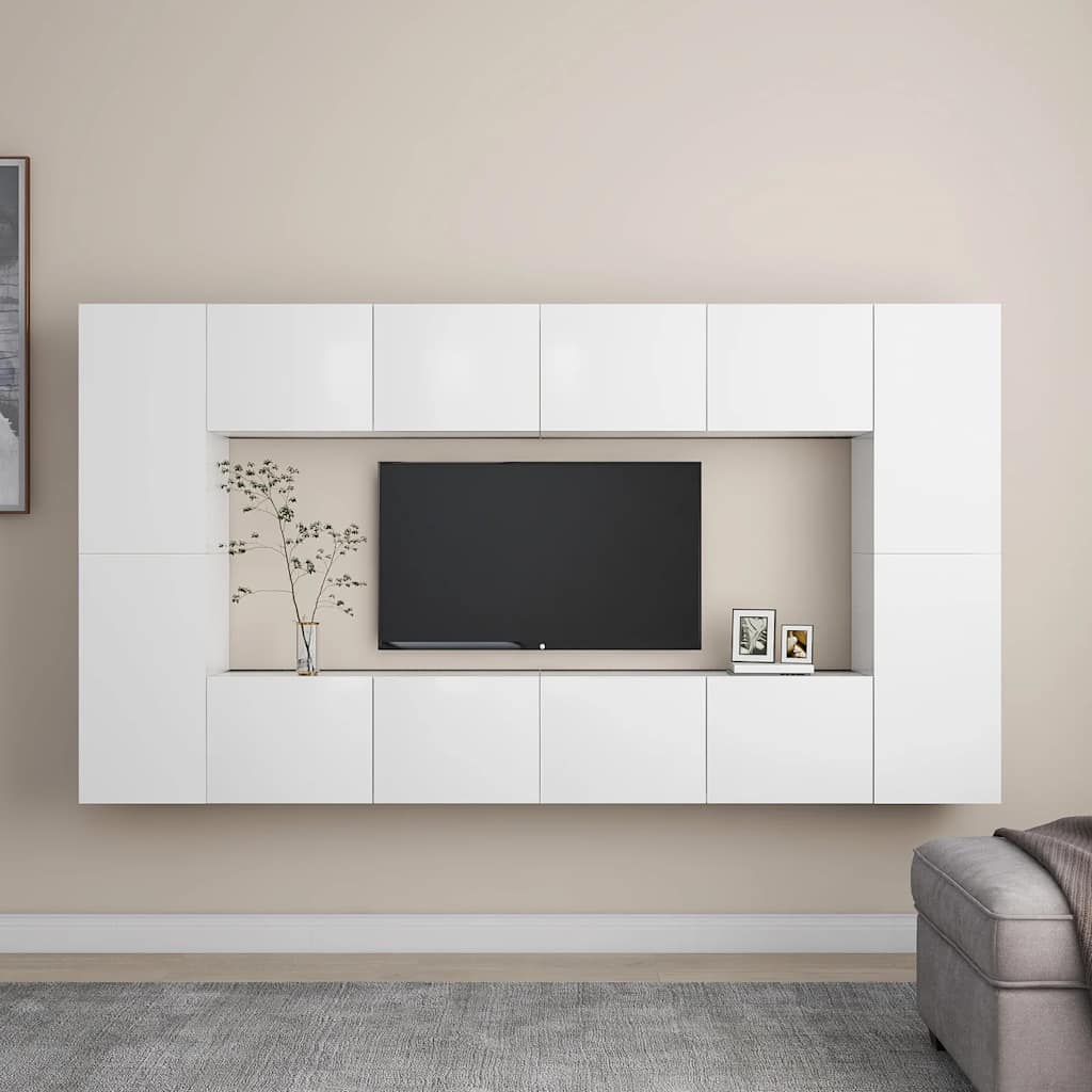Ensemble de meubles TV 8 pcs Blanc Bois d'ingénierie - XIOS