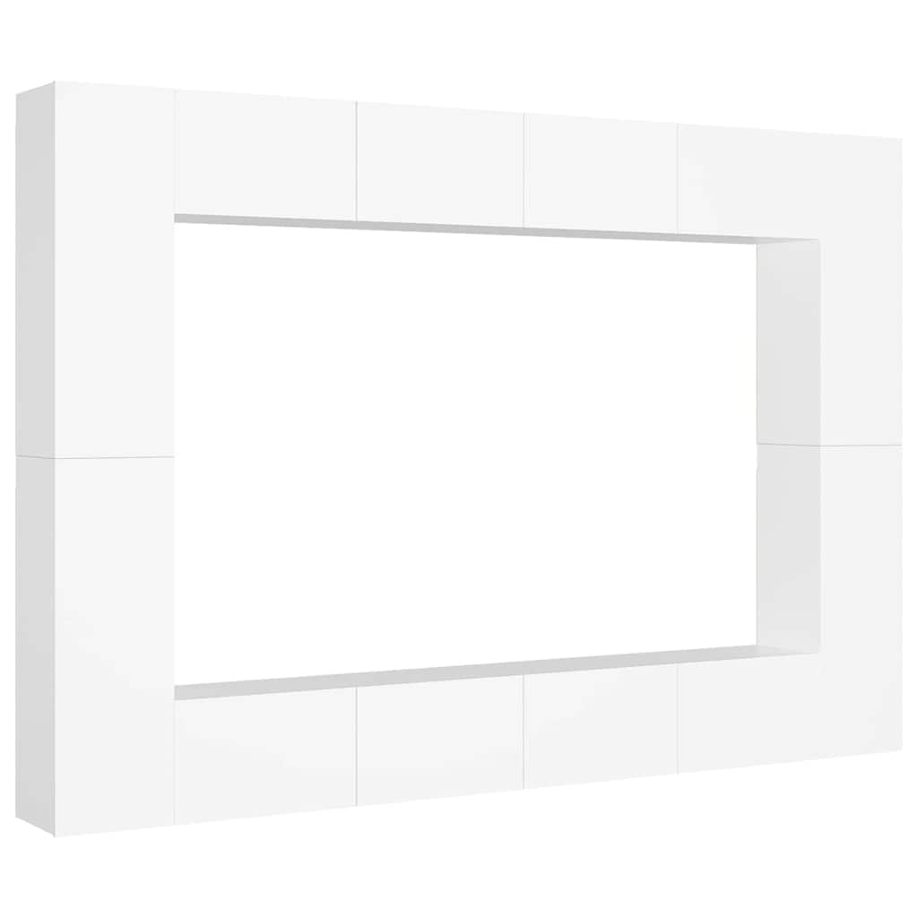 Ensemble de meubles TV 8 pcs Blanc Bois d'ingénierie