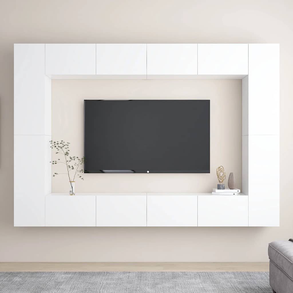 Ensemble de meubles TV 8 pcs Blanc Bois d'ingénierie - XIOS