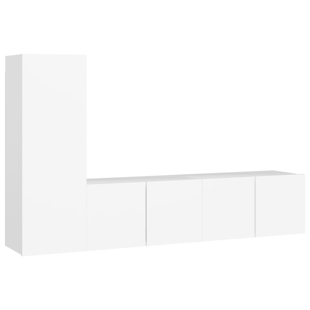 Ensemble de meubles TV 3 pcs Blanc Bois d'ingénierie