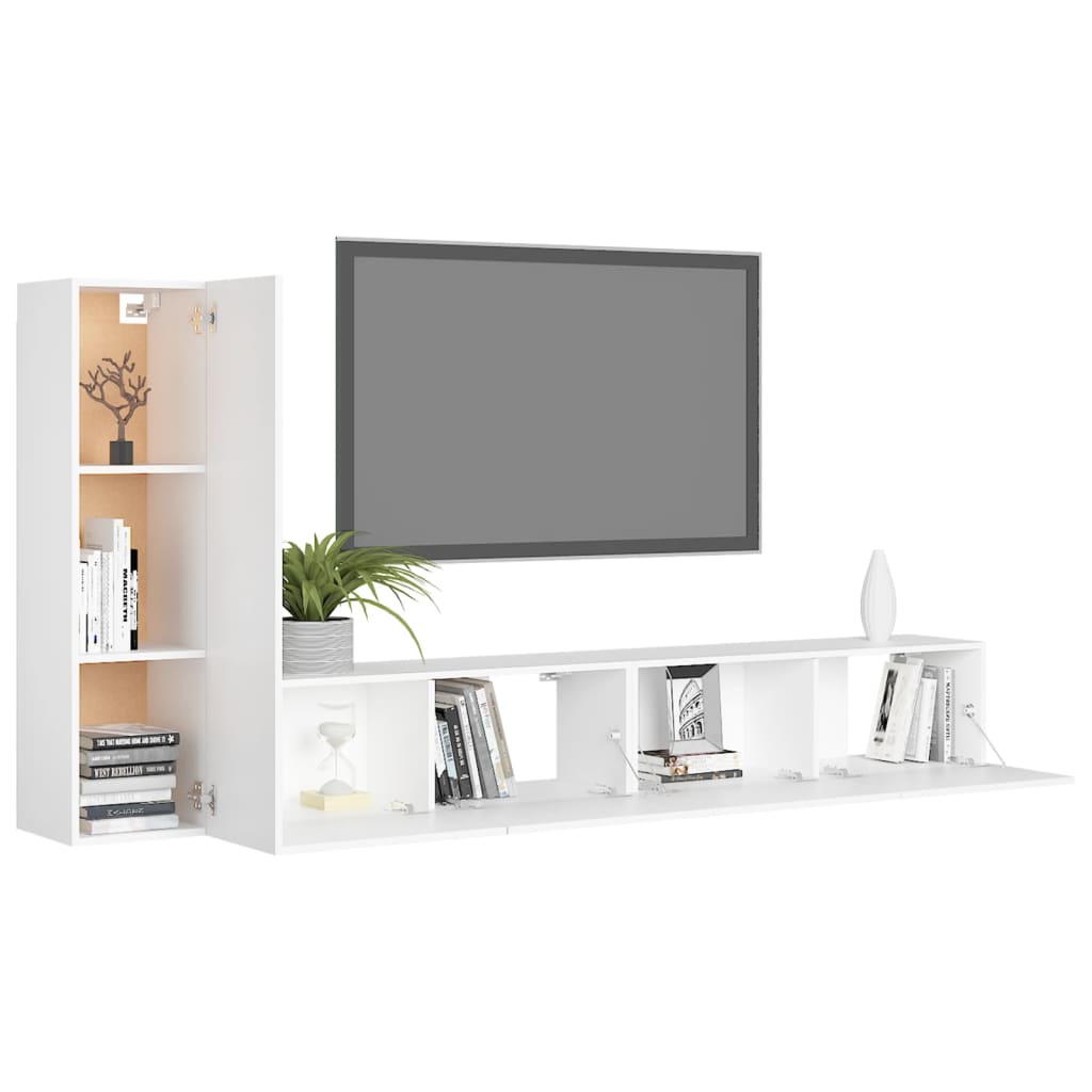 Ensemble de meubles TV 3 pcs Blanc Bois d'ingénierie - XIOS