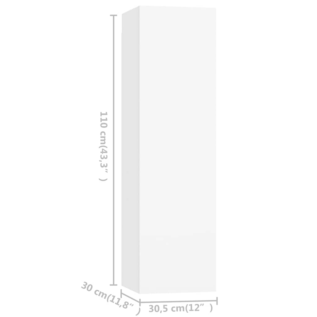 Ensemble de meubles TV 3 pcs Blanc Bois d'ingénierie