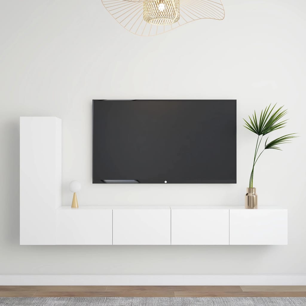 Ensemble de meubles TV 3 pcs Blanc Bois d'ingénierie - XIOS