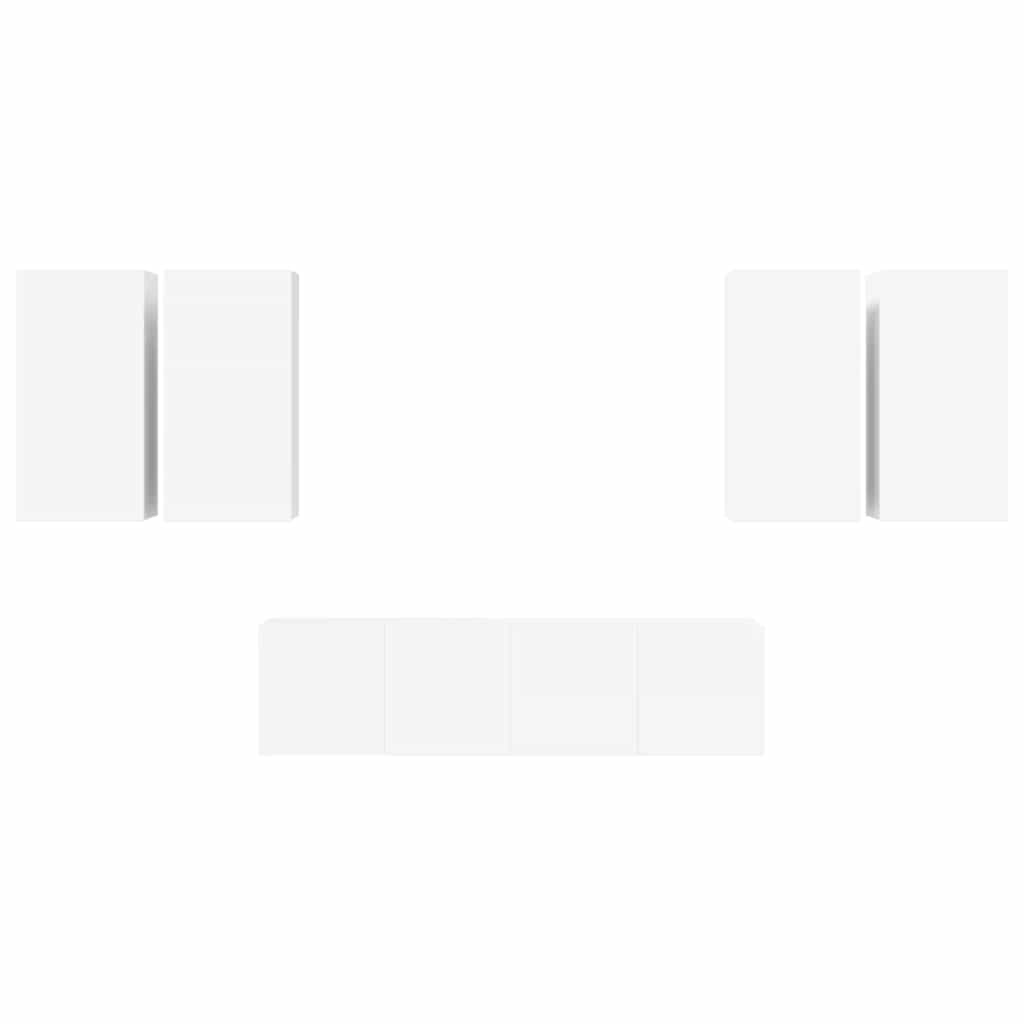 Ensemble de meubles TV 6 pcs Blanc Bois d'ingénierie