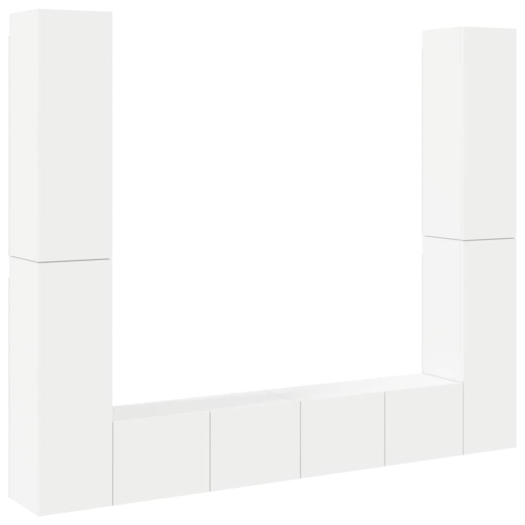 Ensemble de meubles TV 6 pcs Blanc Bois d'ingénierie