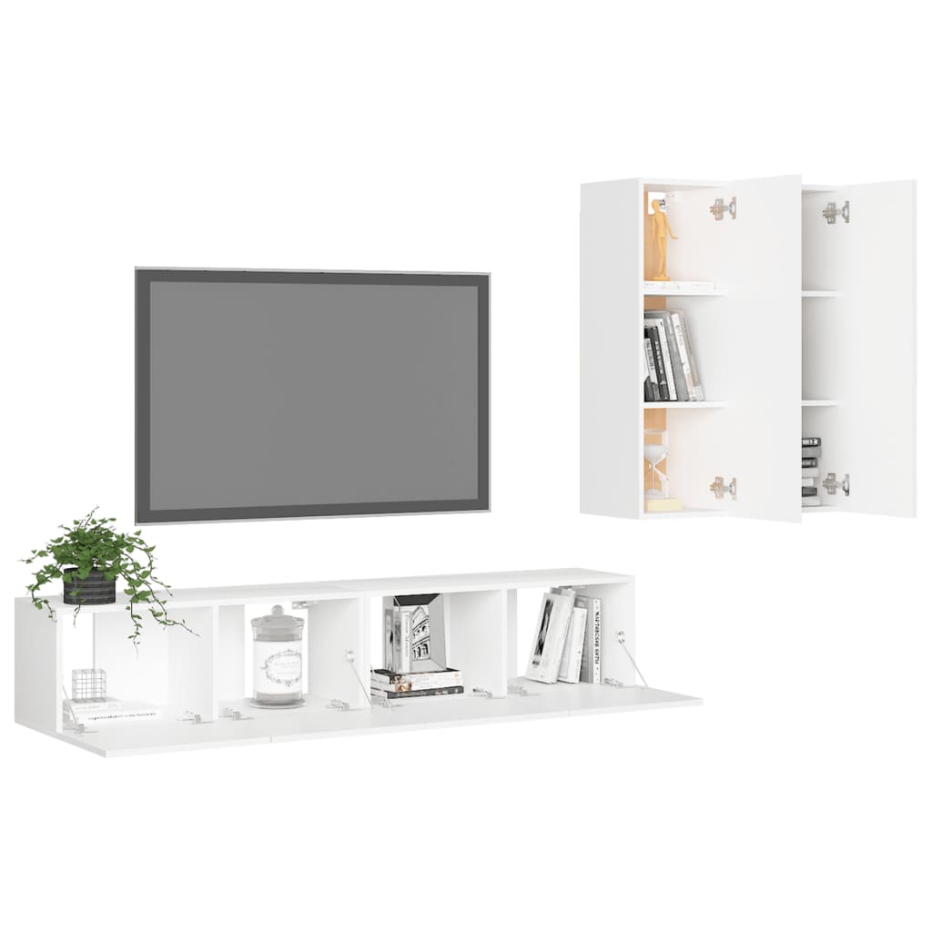 Ensemble de meubles TV 4 pcs Blanc Bois d'ingénierie - XIOS