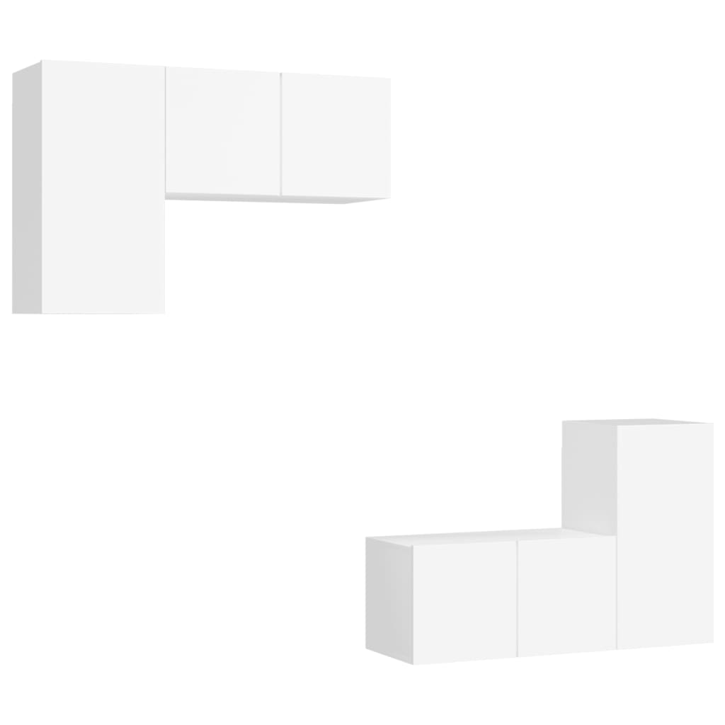 Ensemble de meubles TV 4 pcs Blanc Bois d'ingénierie - XIOS