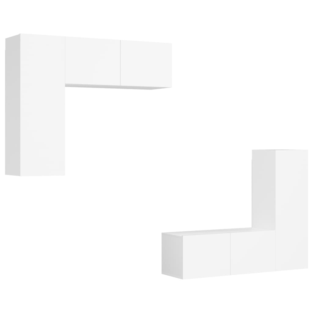 Ensemble de meubles TV 4 pcs Blanc Bois d'ingénierie - XIOS