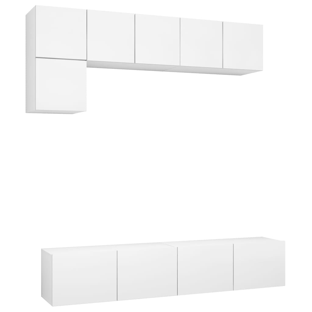 Ensemble de meubles TV 5 pcs Blanc Bois d'ingénierie - XIOS