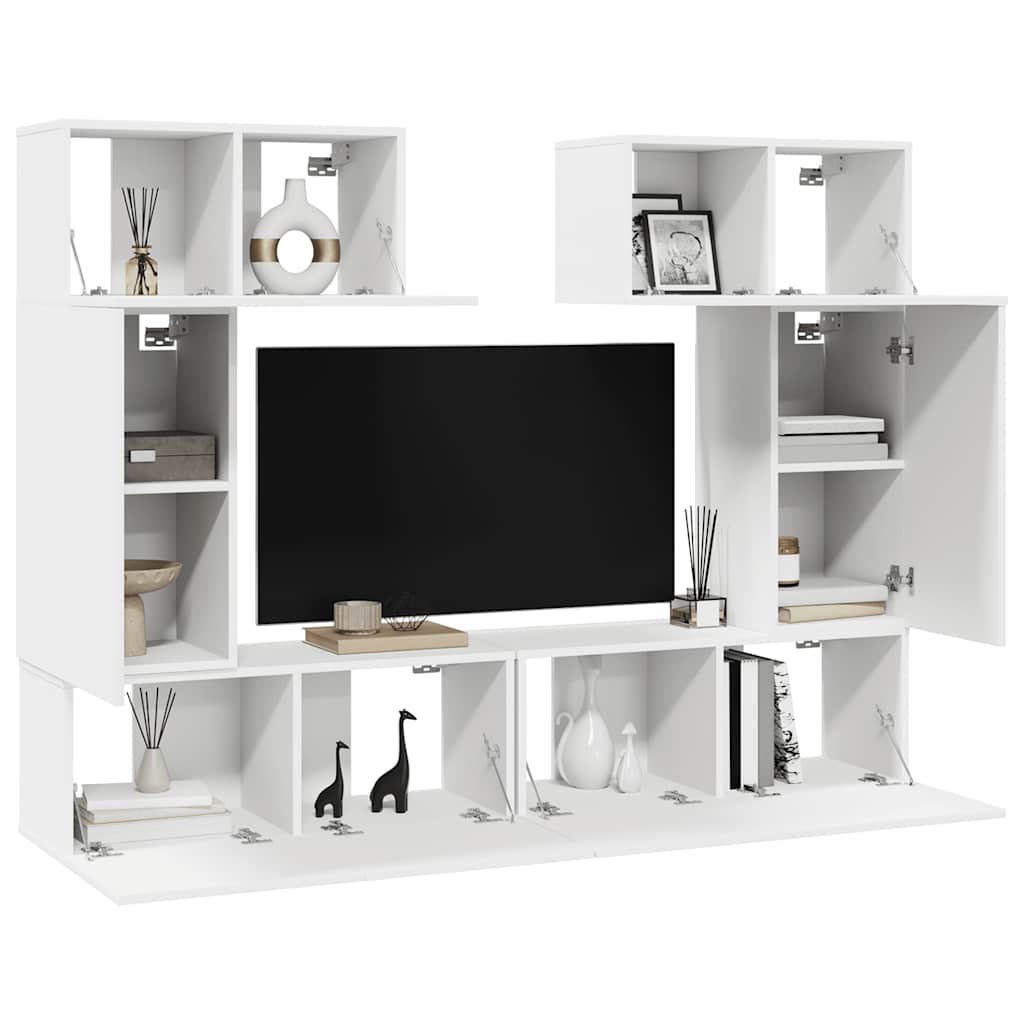 Ensemble de meubles TV 6 pcs Blanc Bois d'ingénierie - XIOS