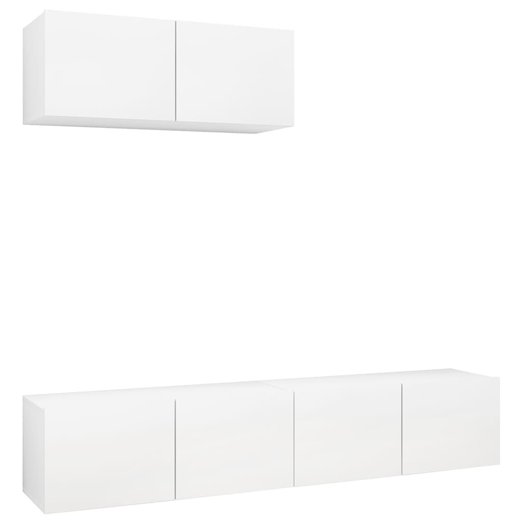 Meubles TV 3 pcs Blanc Bois d'ingénierie - XIOS