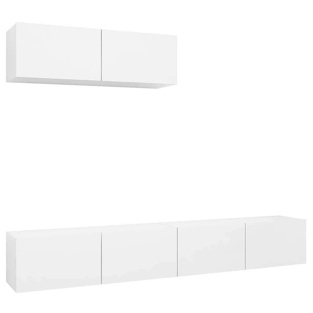 Meubles TV 3 pcs Blanc Bois d'ingénierie - XIOS