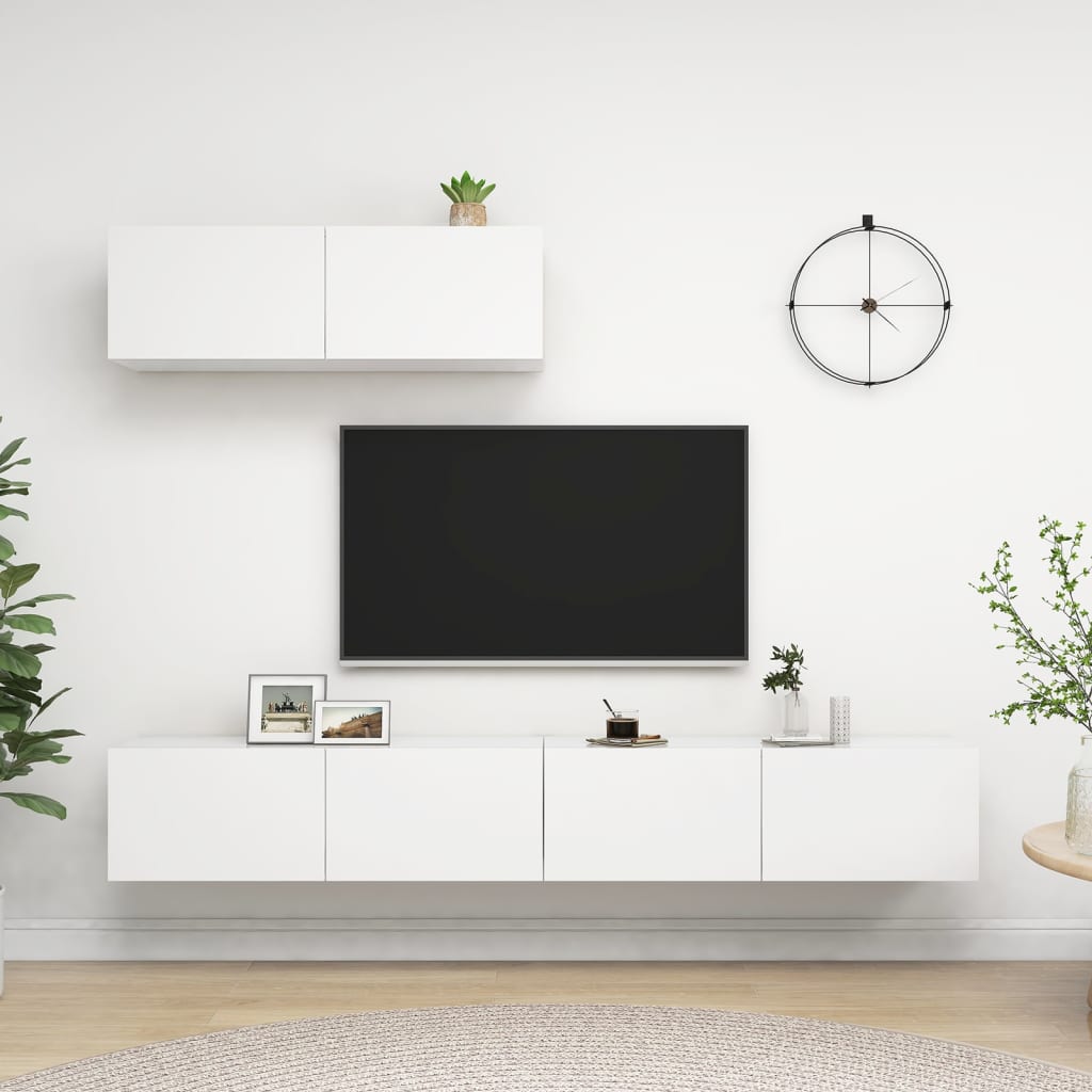 Meubles TV 3 pcs Blanc Bois d'ingénierie - XIOS
